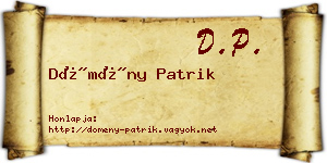 Dömény Patrik névjegykártya