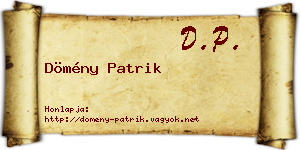 Dömény Patrik névjegykártya